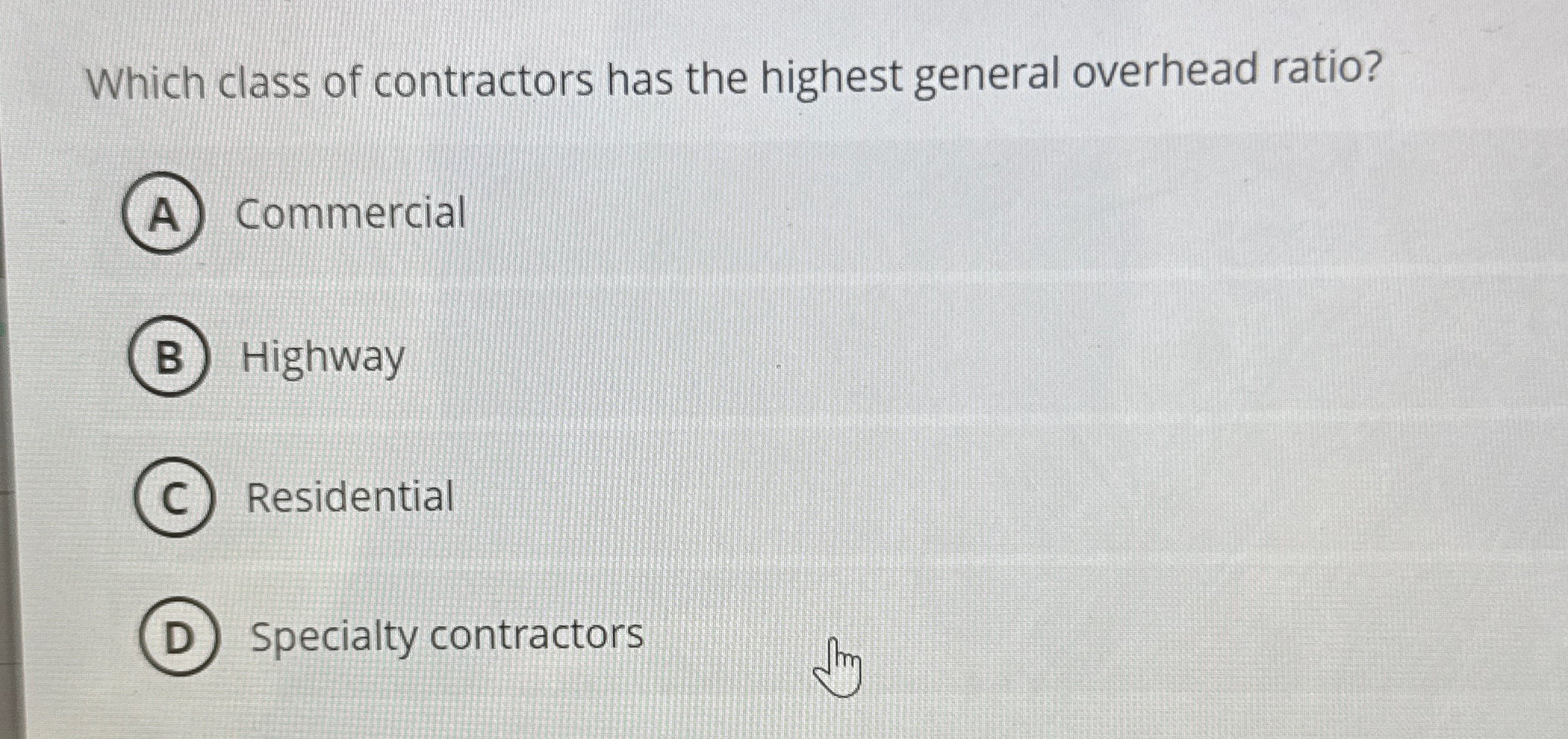 Which class of contractors has the highest