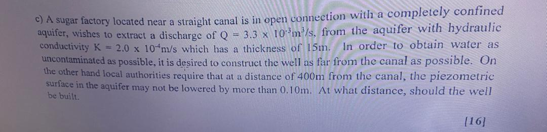 c ) A sugar factory located near a straight canal