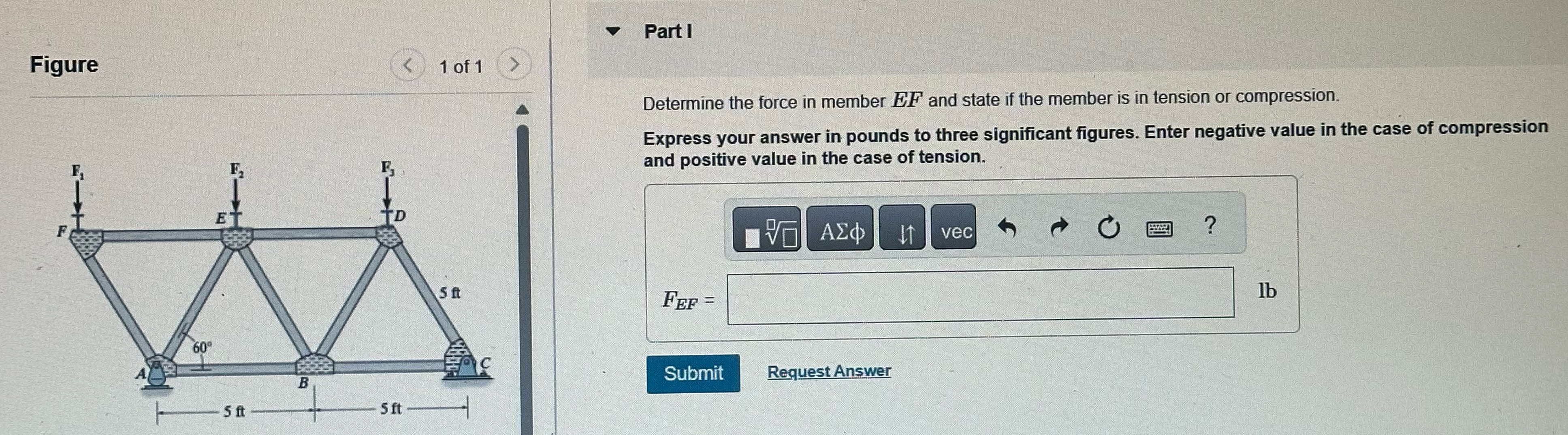 Part A Consider the truss shown in ( Figure 1 ) .