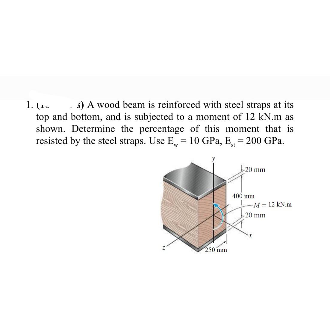 ( 1 . . i ) A wood beam is reinforced with steel