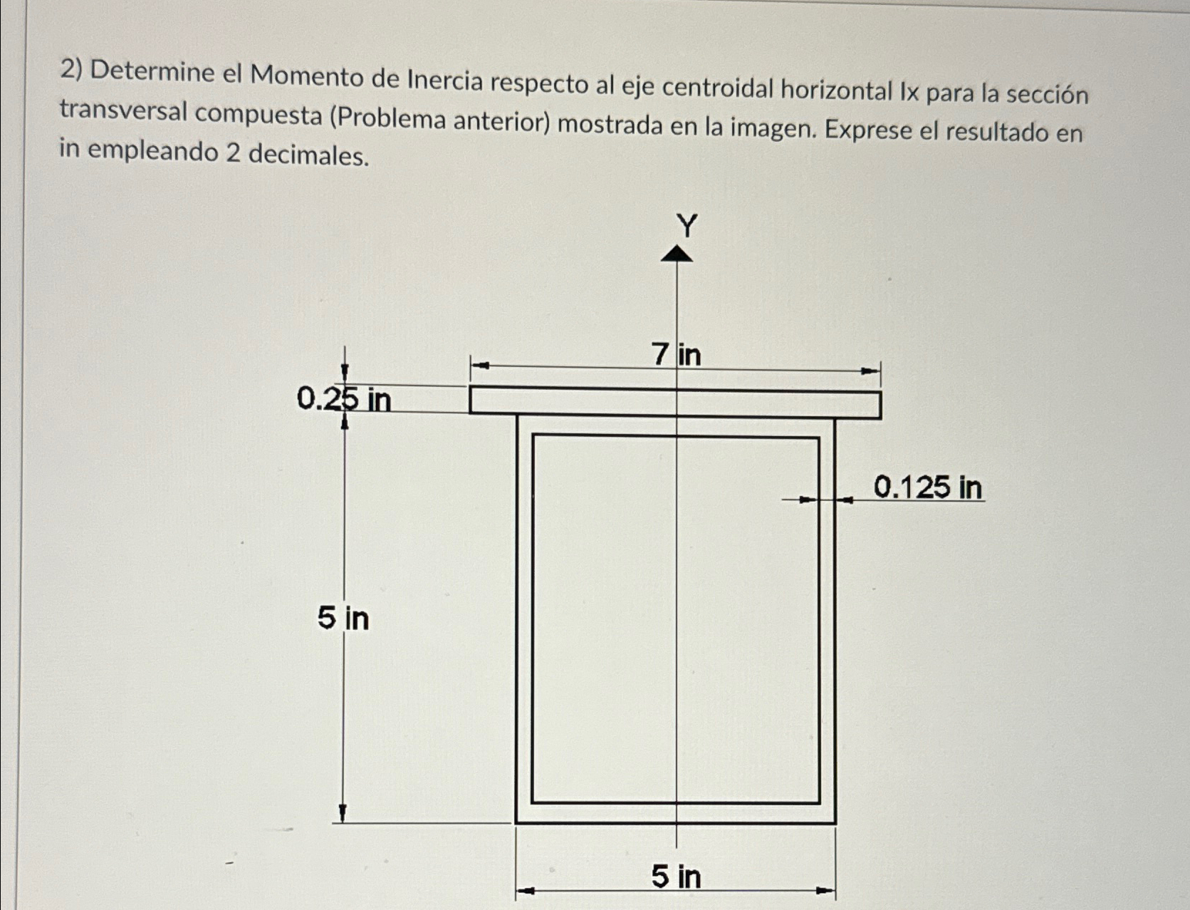 Determine el Momento de Inercia respecto al eje
