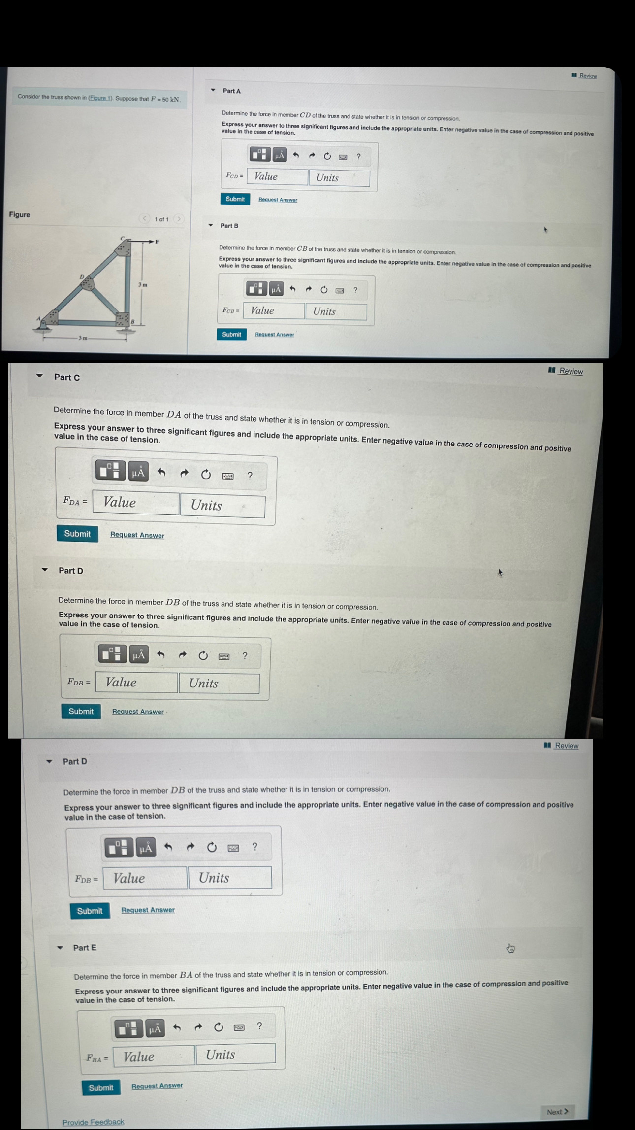2 of 6 Review Consider the truss shown in (