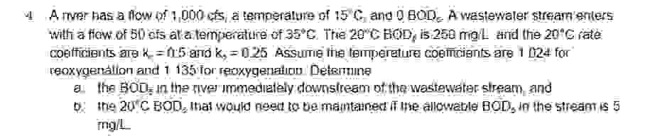 A river has a flow of 1 , 0 0 0 cfs , a