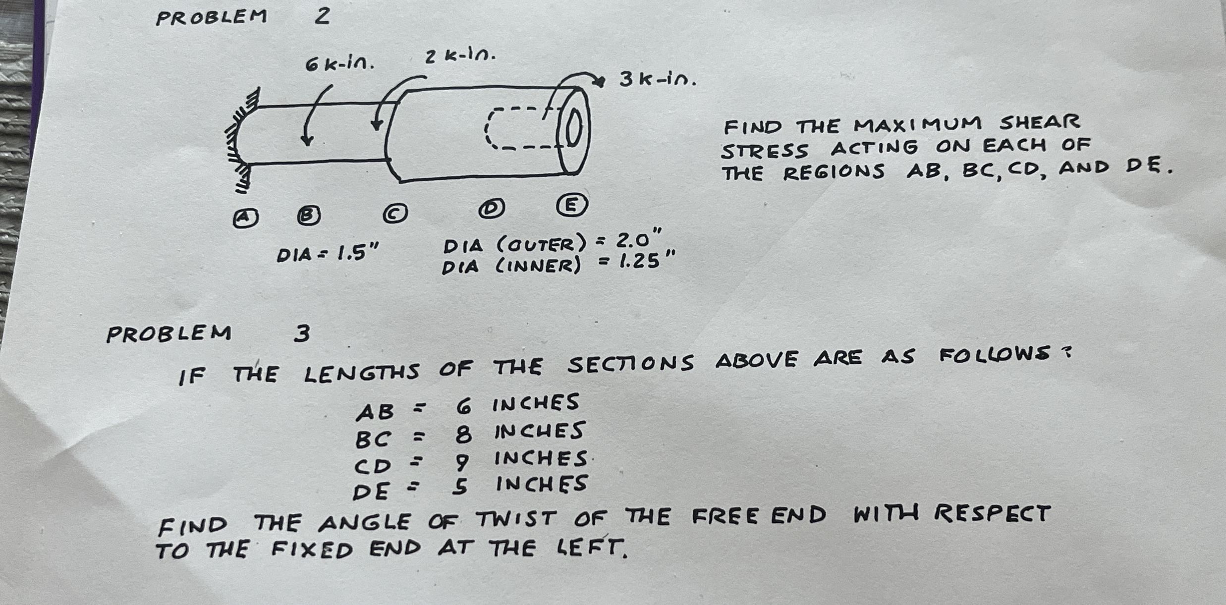PROBLEM 2 FIND THE MAXIMUM SHEAR STRESS ACTING ON