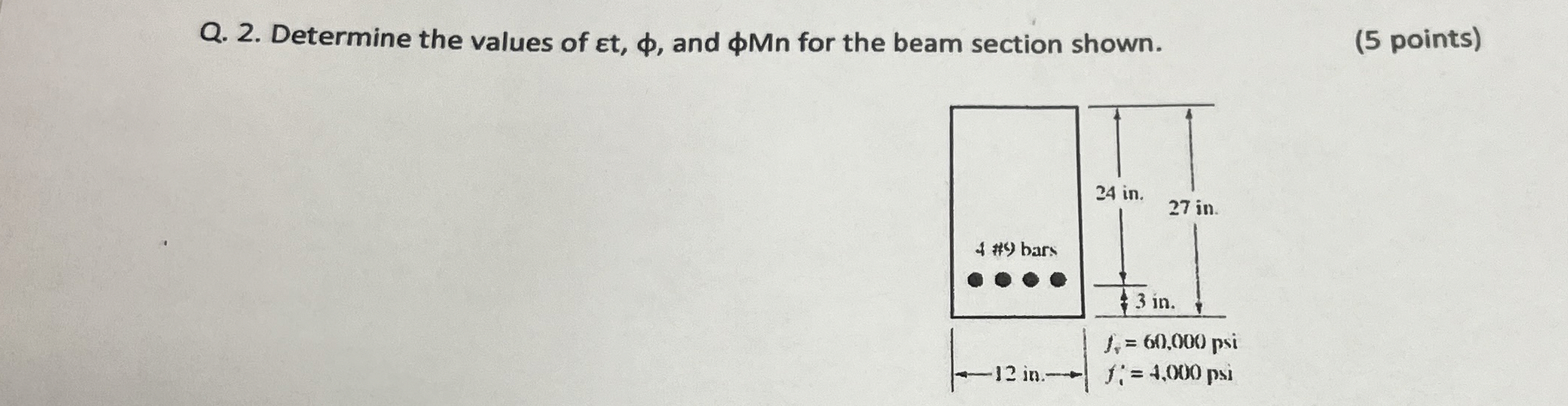 Q . 2 . Determine the values of t , , and M n for