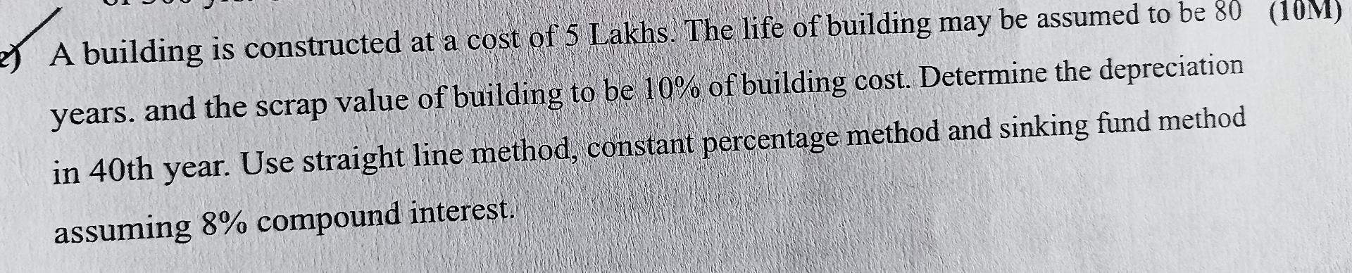 A building is constructed at a cost of 5 Lakhs.