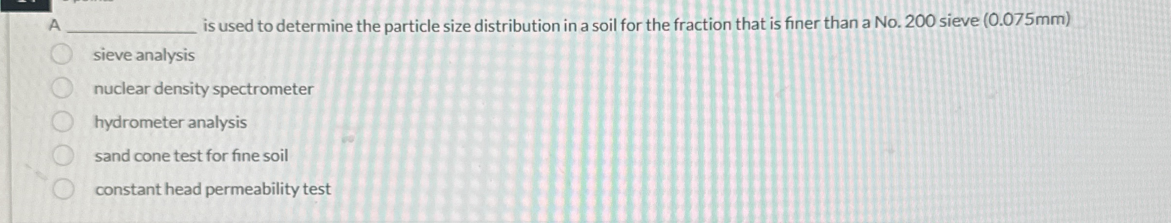 A is used to determine the particle size