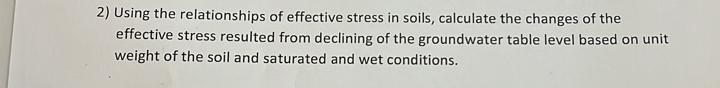 Using the relationships of effective stress in