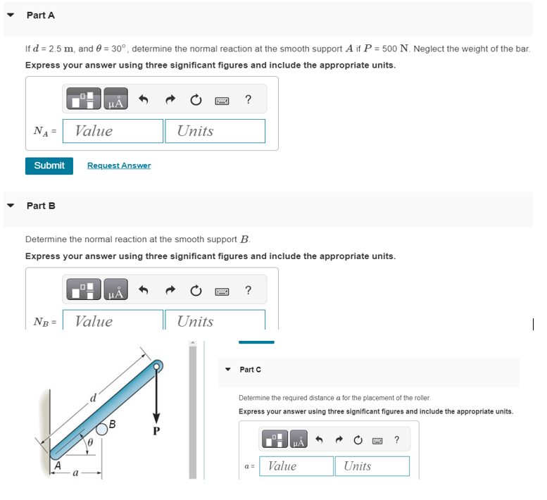Part A If d = 2 . 5 m , and = 3 0 , determine the