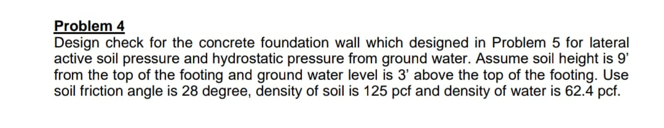 Problem 4 Design check for the concrete