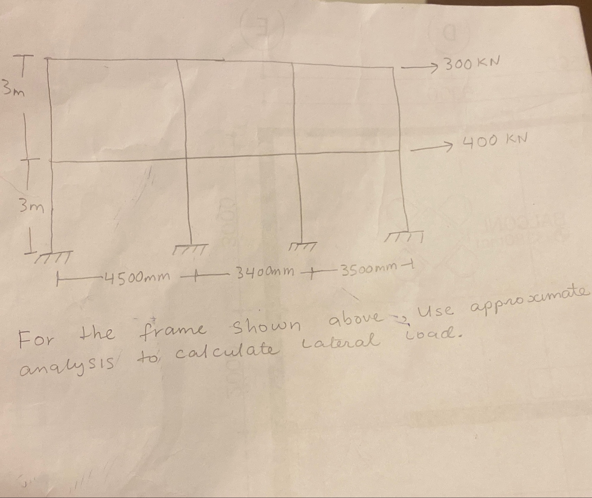 For the frame shown above 2 Use approxumate