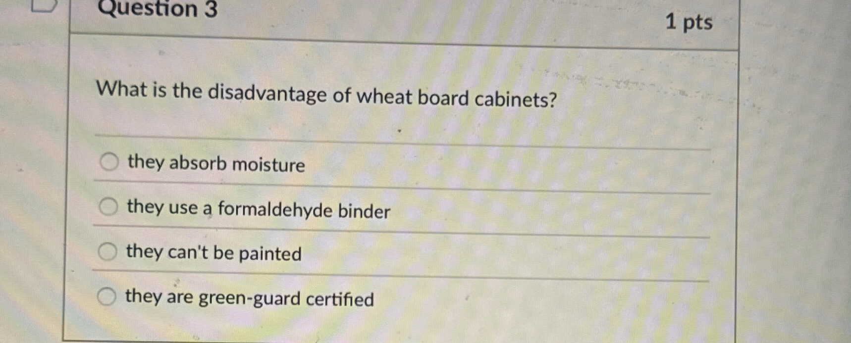 Question 3 What is the disadvantage of wheat