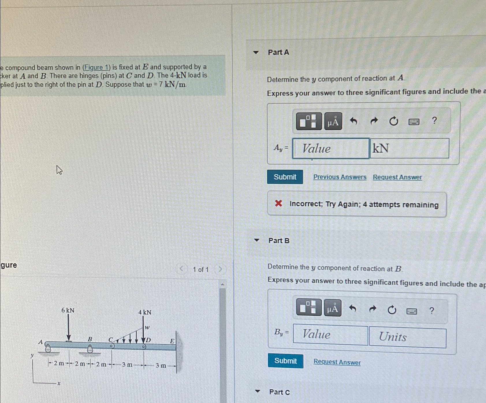 Part A e compound beam shown in ( Figure 1 ) is