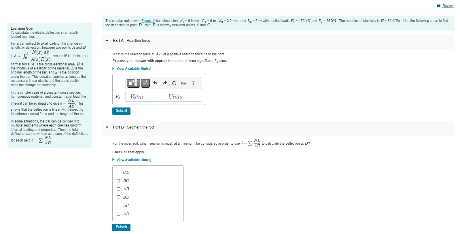 Please help Learning Goal: Part C - Calculate the