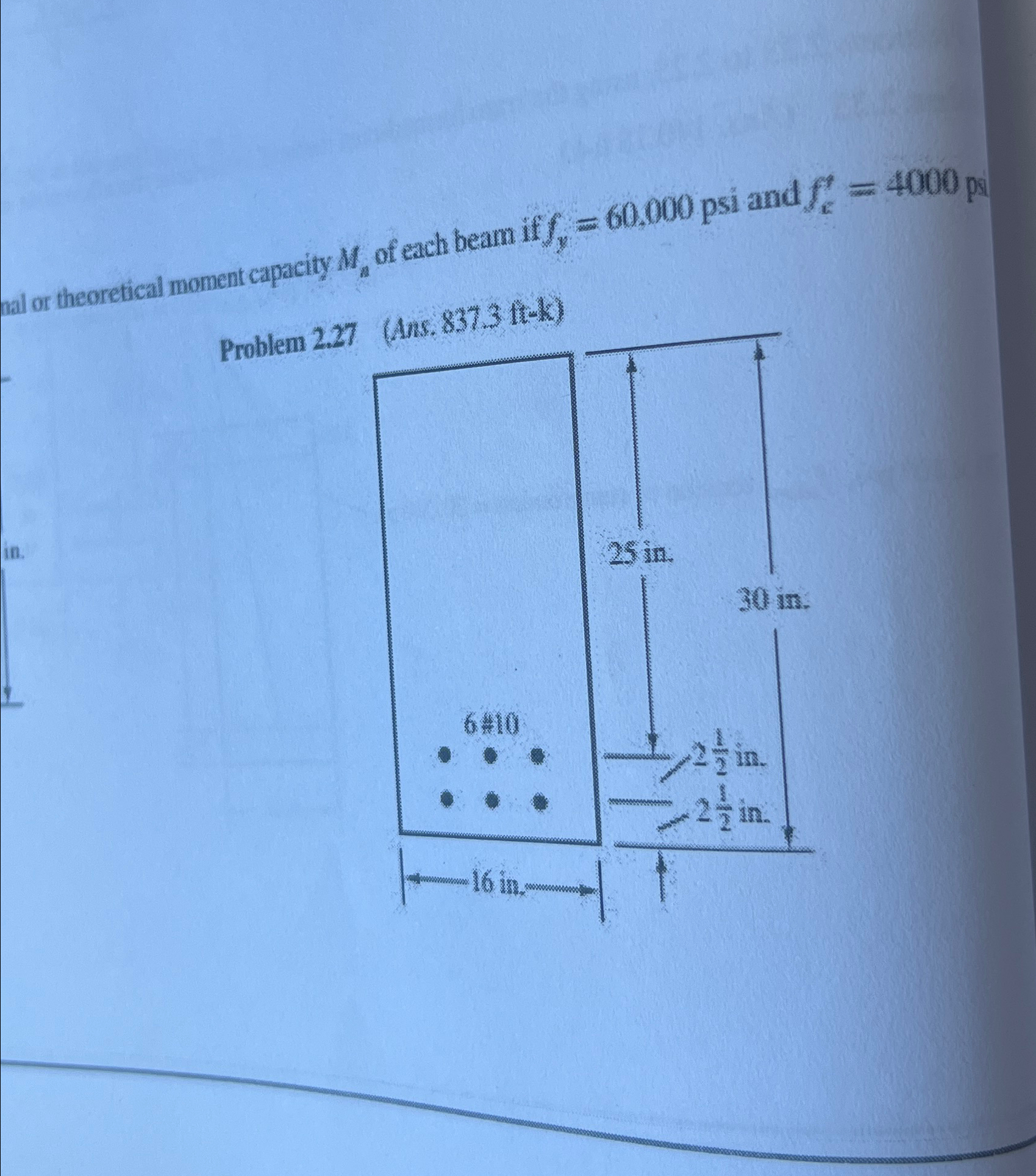 nal or theoretical moment capacity M n of each