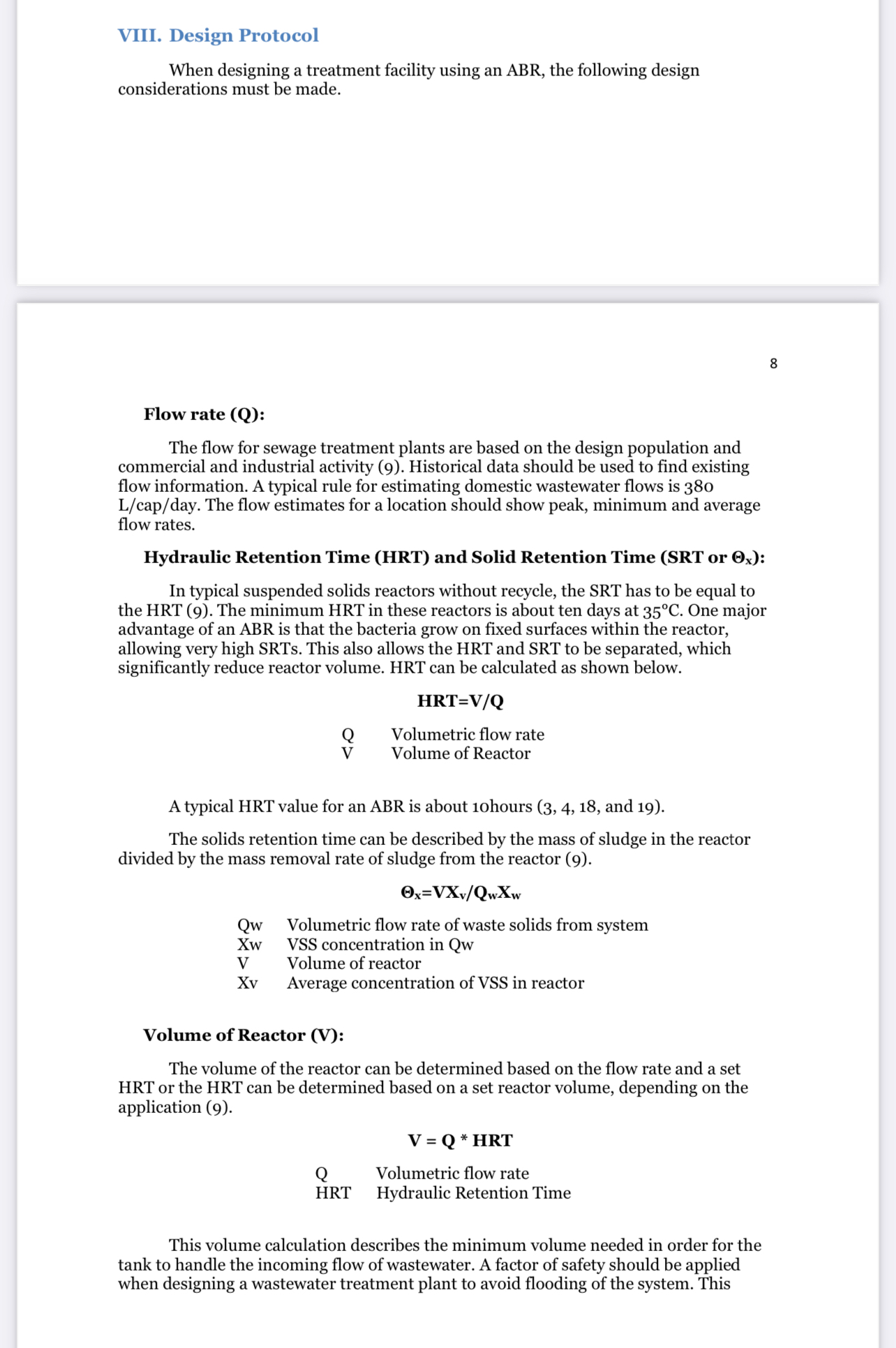 VIII. Design Protocol When designing a treatment