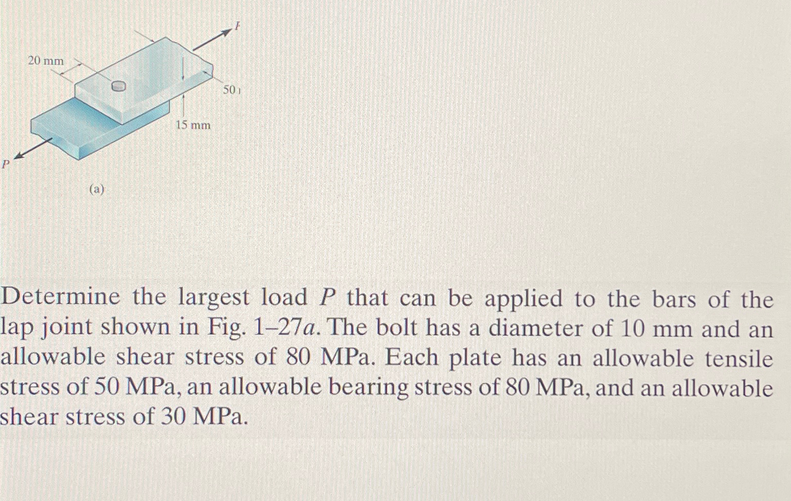 Determine the largest load P that can be applied