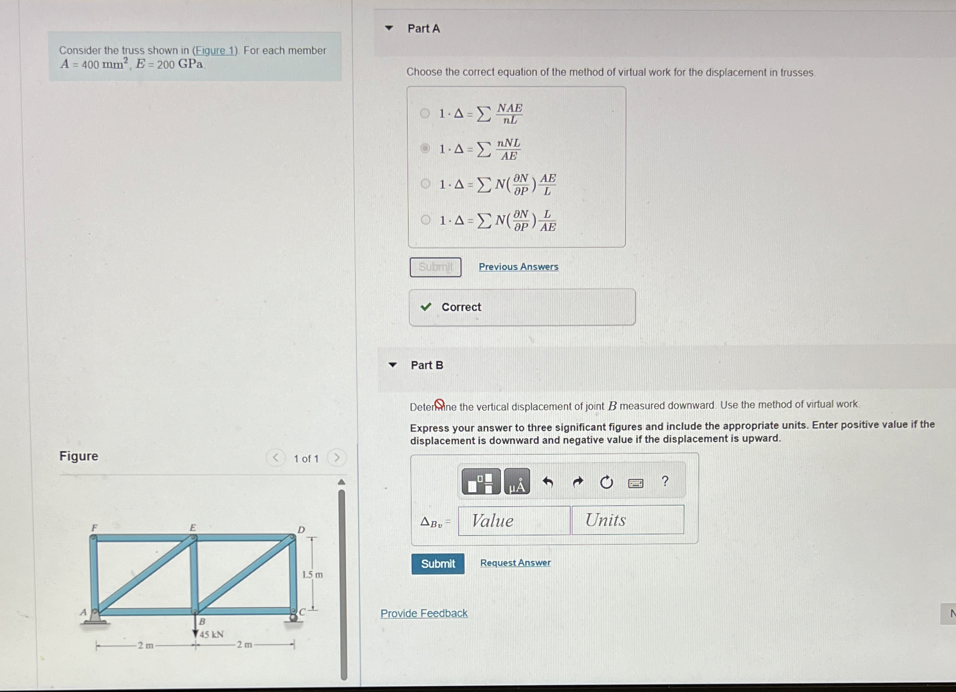 Consider the truss shown in ( Figure 1 ) . For