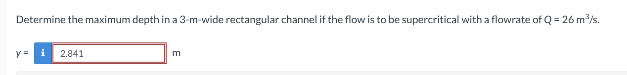 Determine the maximum depth in a 3 - m - wide