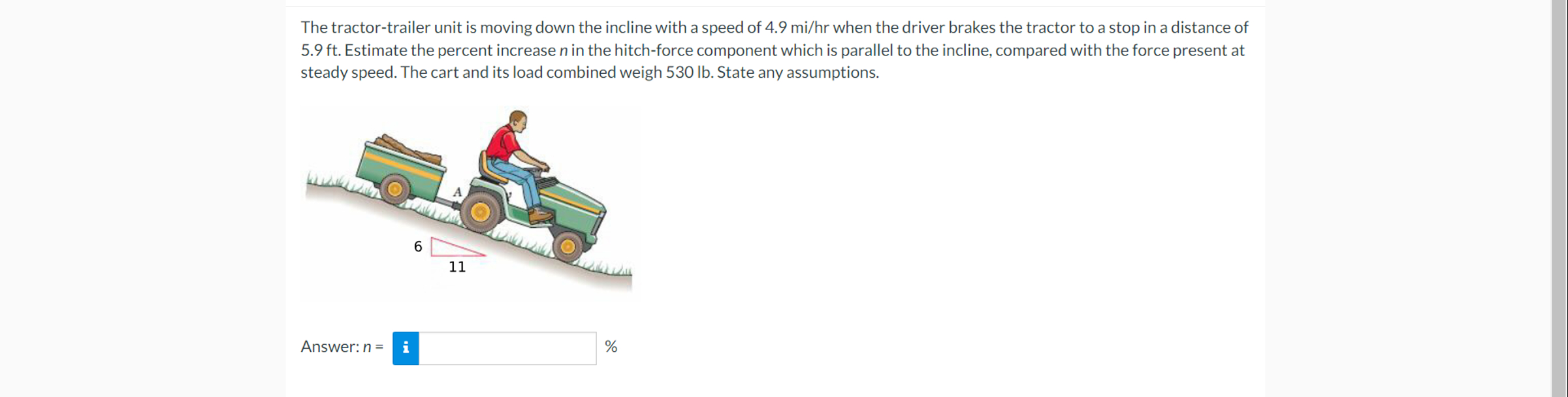 The tractor - trailer unit is moving down the