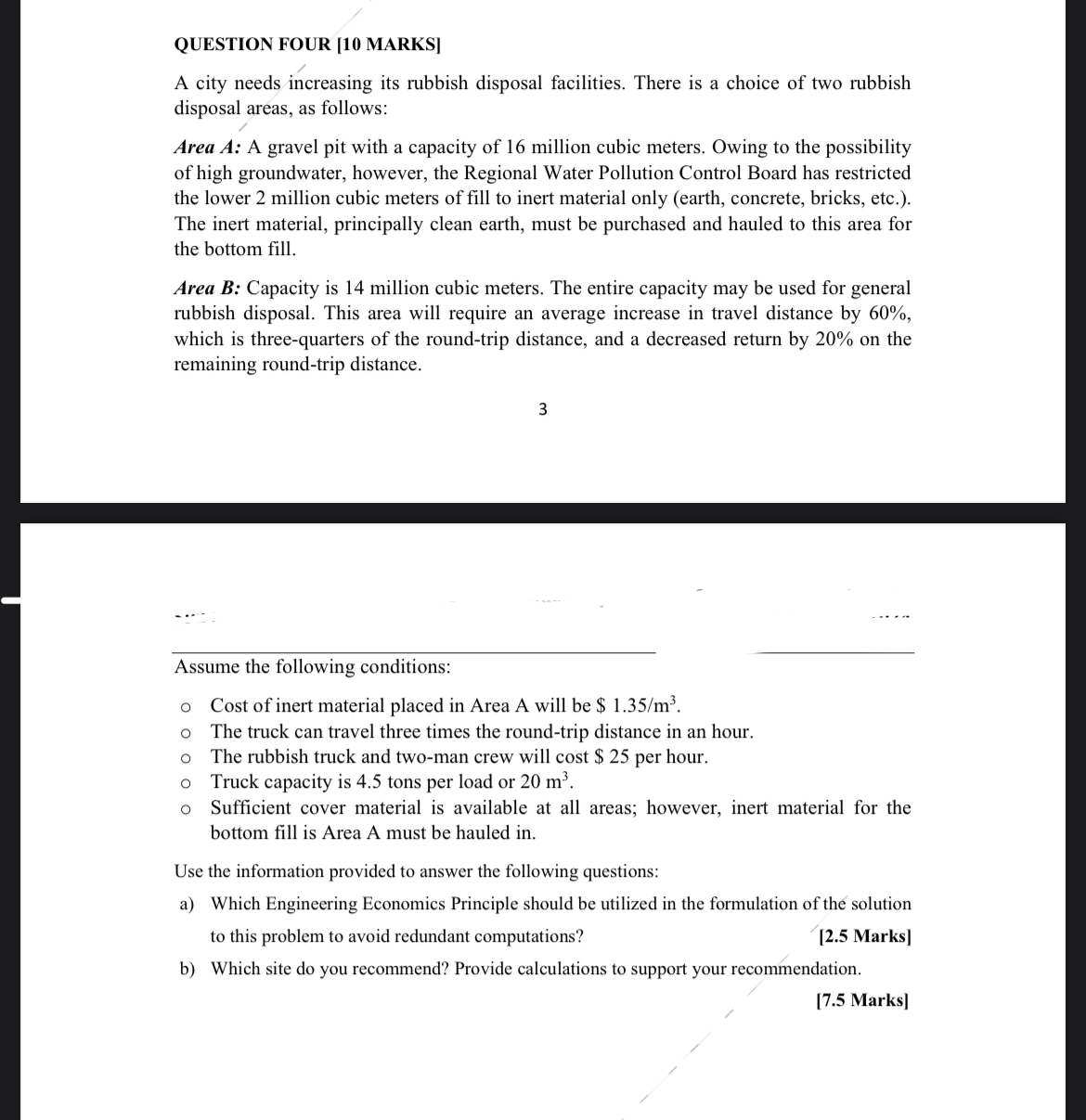 QUESTION FOUR [ 1 0 MARKS ] A city needs