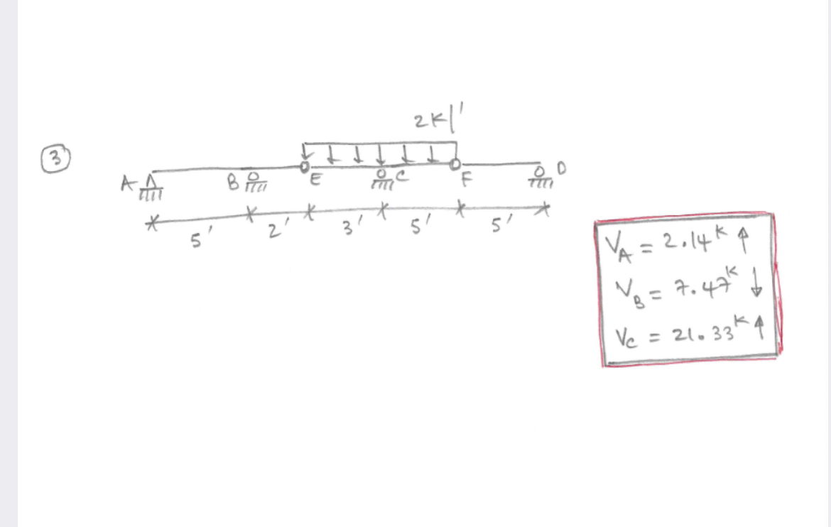 ( 3 ) V A = 2 . 1 4 k p V B = 7 . 4 7 k darr V C