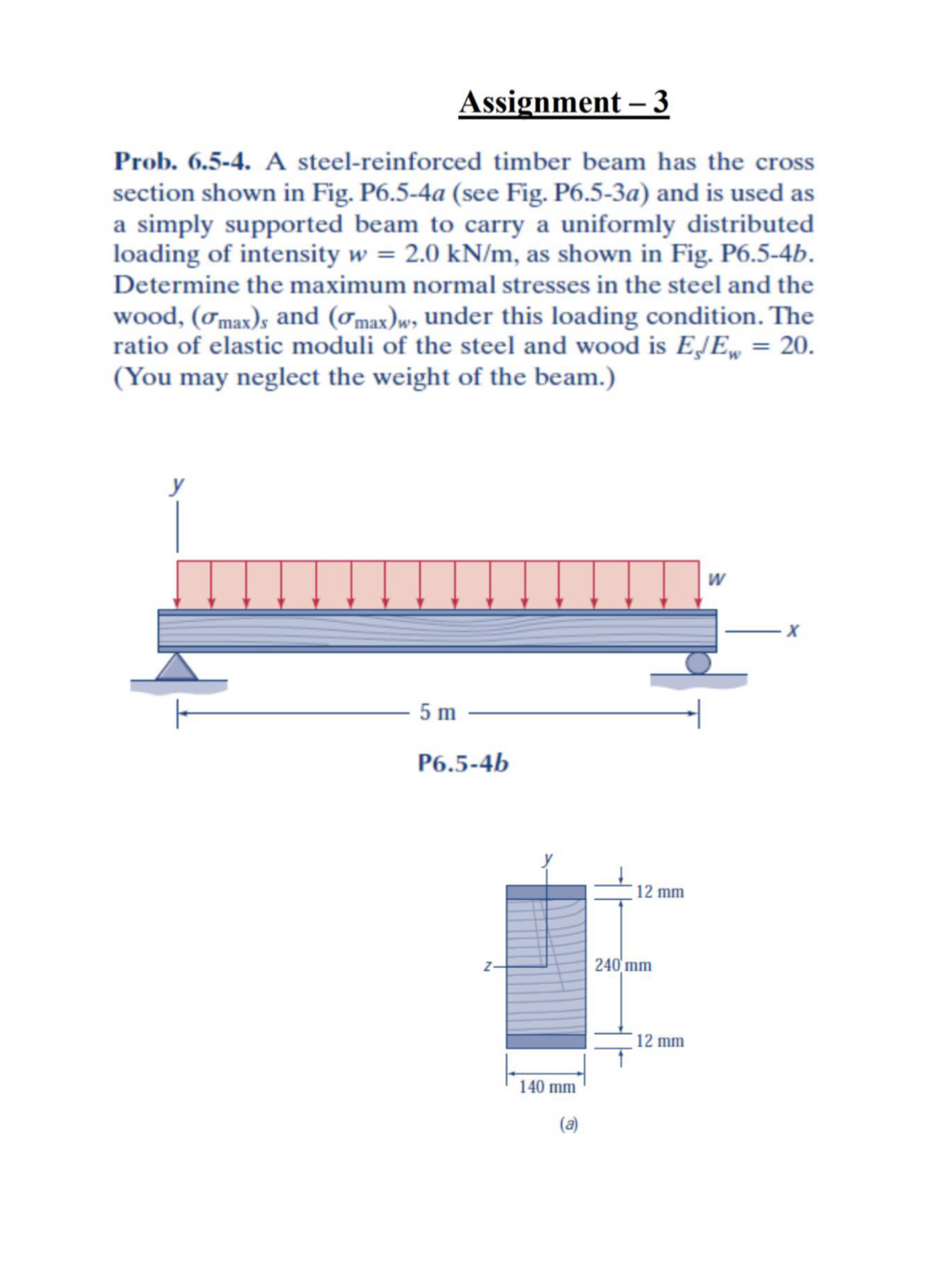 Assignment - 3 Prob. 6 . 5 - 4 . A steel -