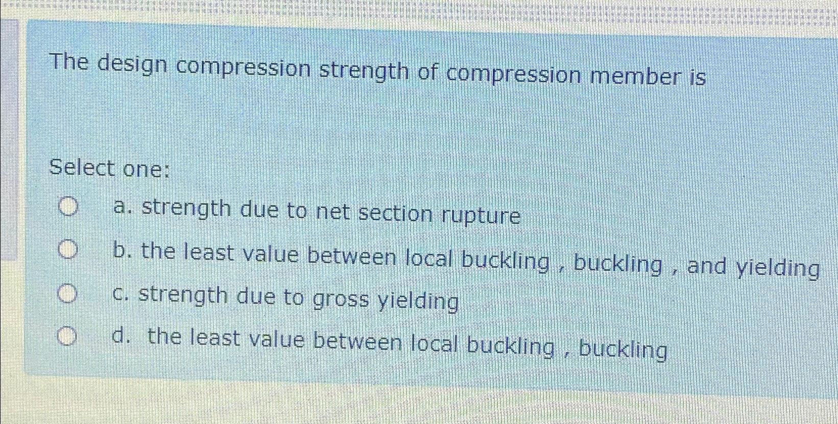 The design compression strength of compression