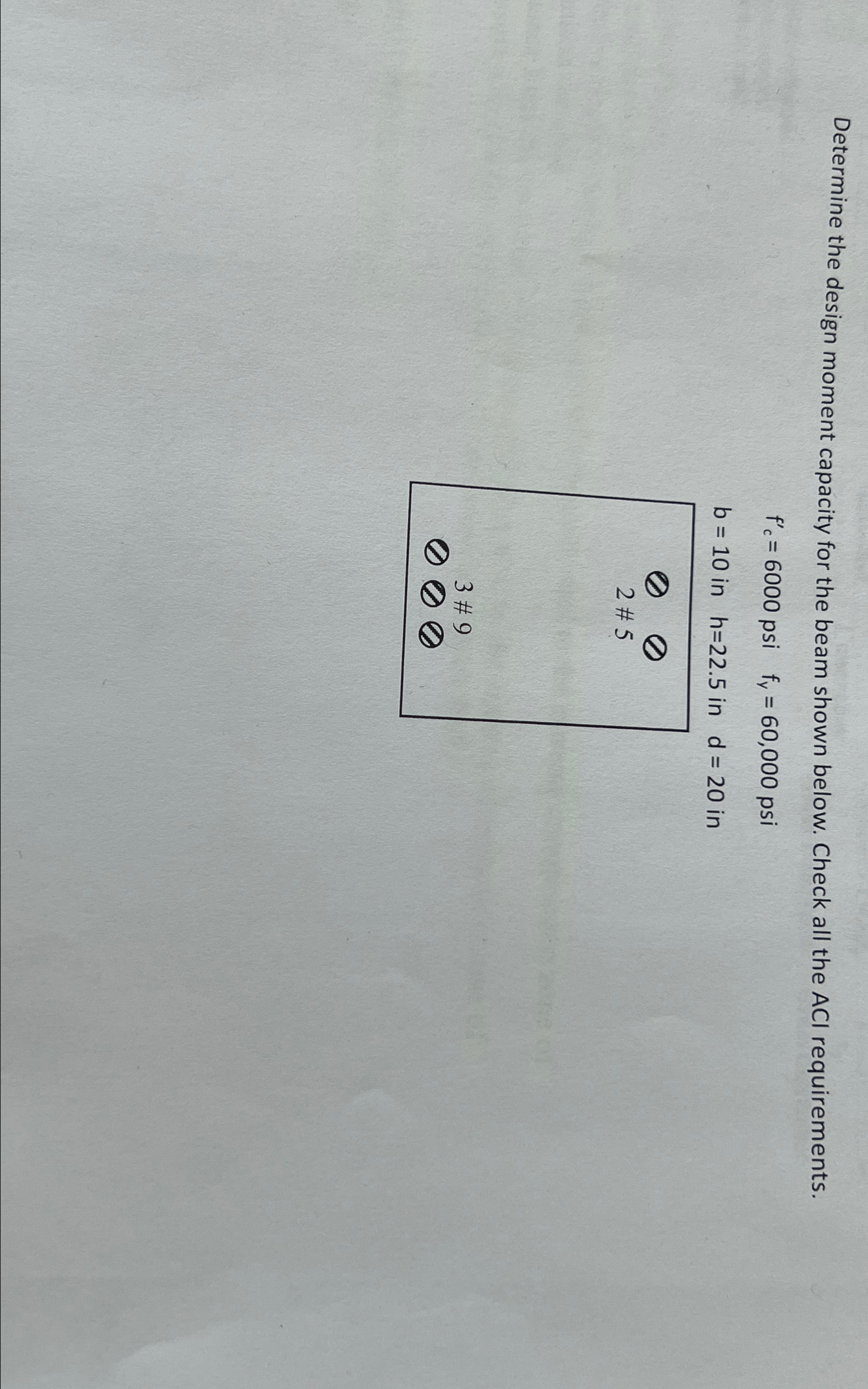 Determine the design moment capacity for the beam