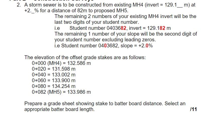 A storm sewer is to be constructed from existing