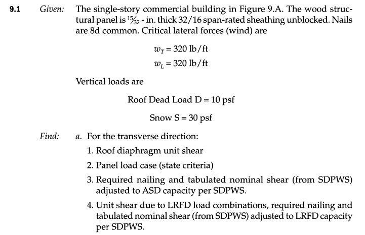 9 . 1 Given: The single - story commercial