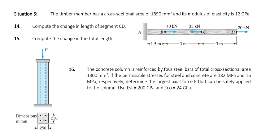 Situation 5 : The timber member has a cross -