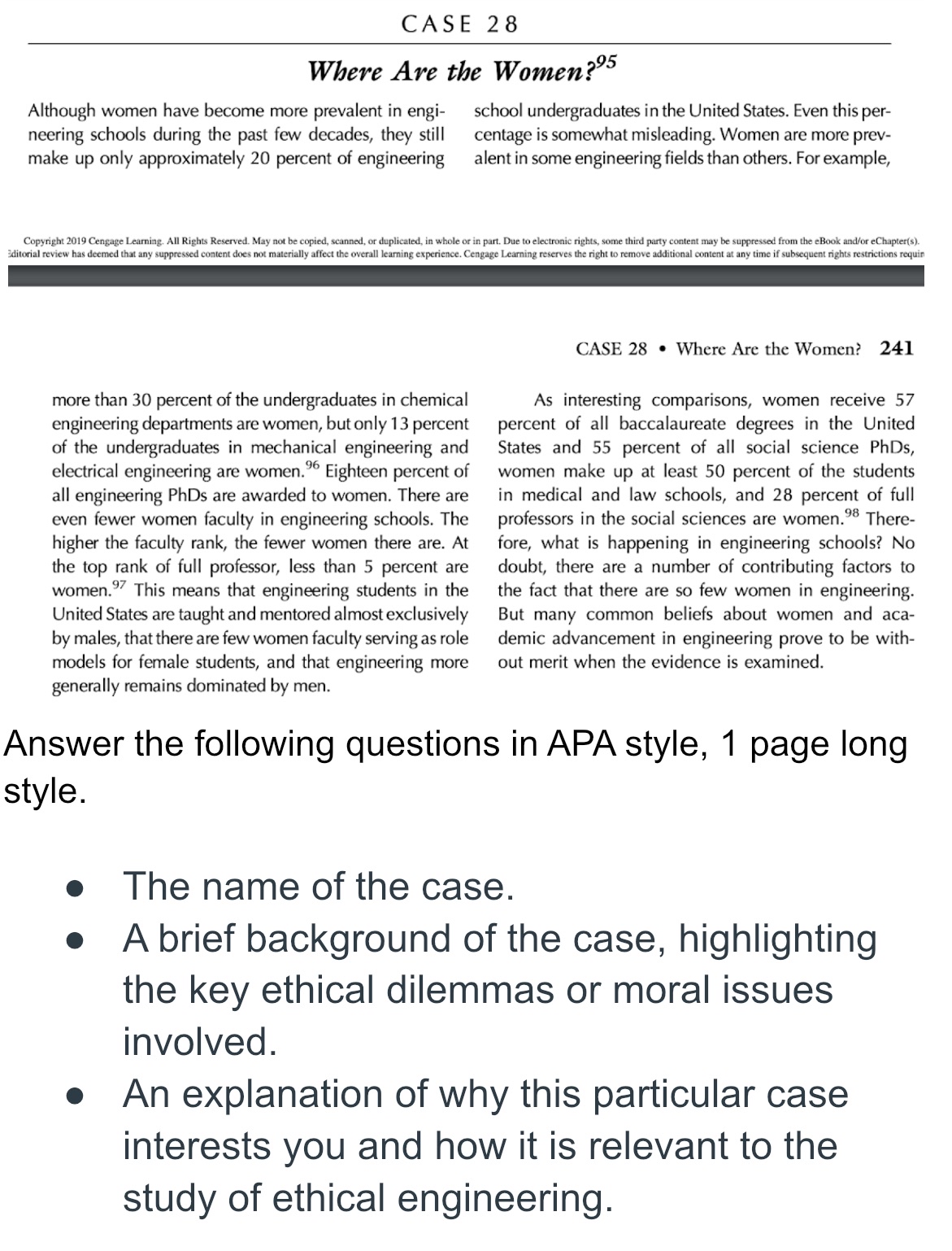 CASE 2 8 Where Are the Women ? 9 5 Although women