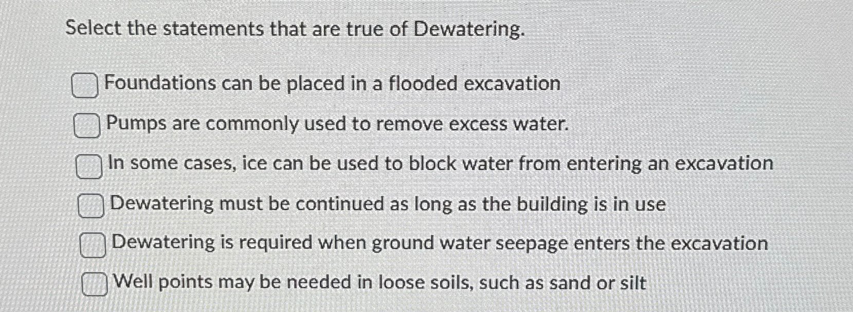 Select the statements that are true of