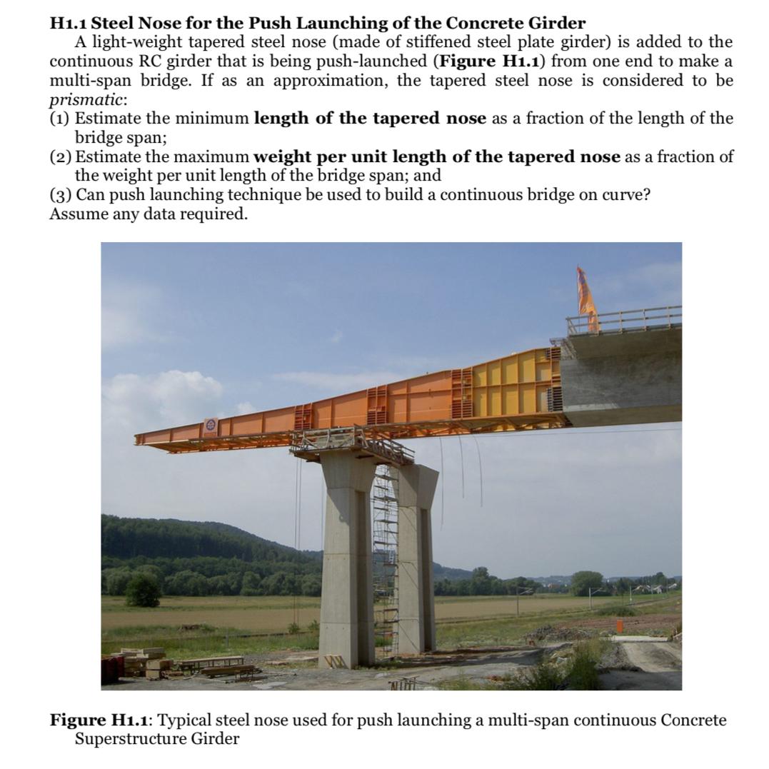 H 1 . 1 Steel Nose for the Push Launching of the