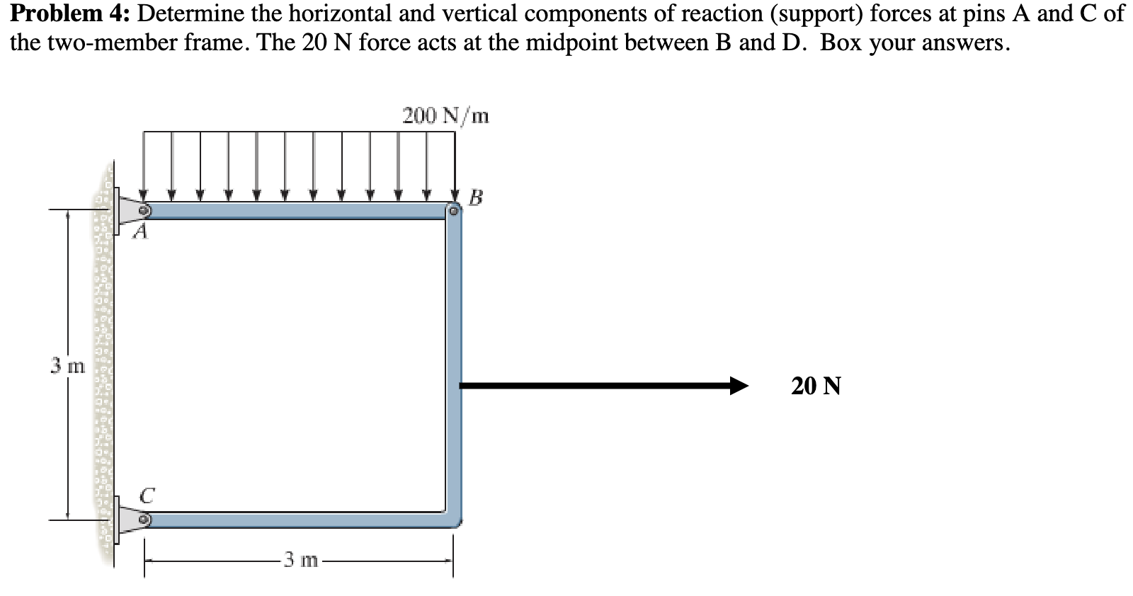 Problem 4 : Determine the horizontal and vertical