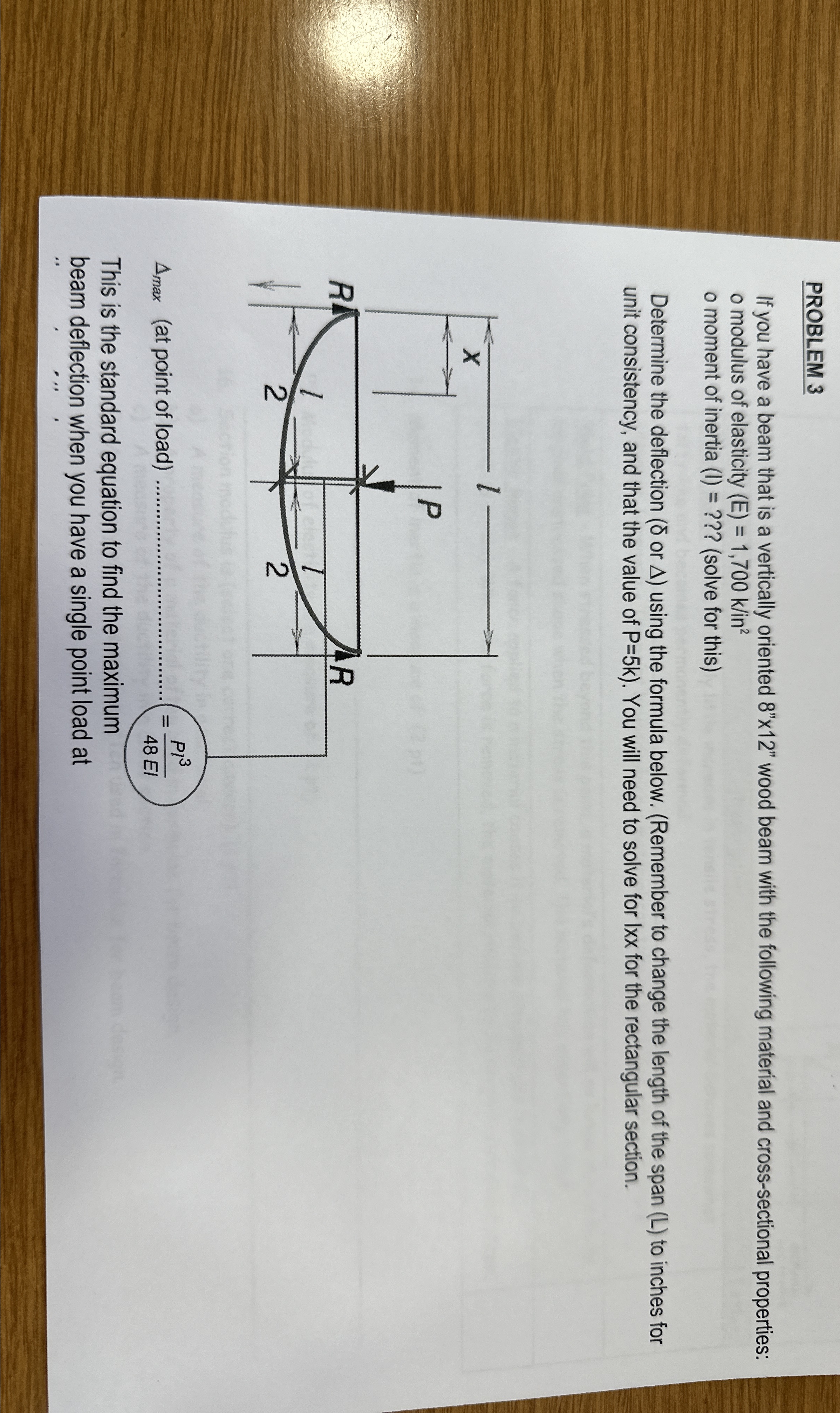 PROBLEM 3 If you have a beam that is a vertically