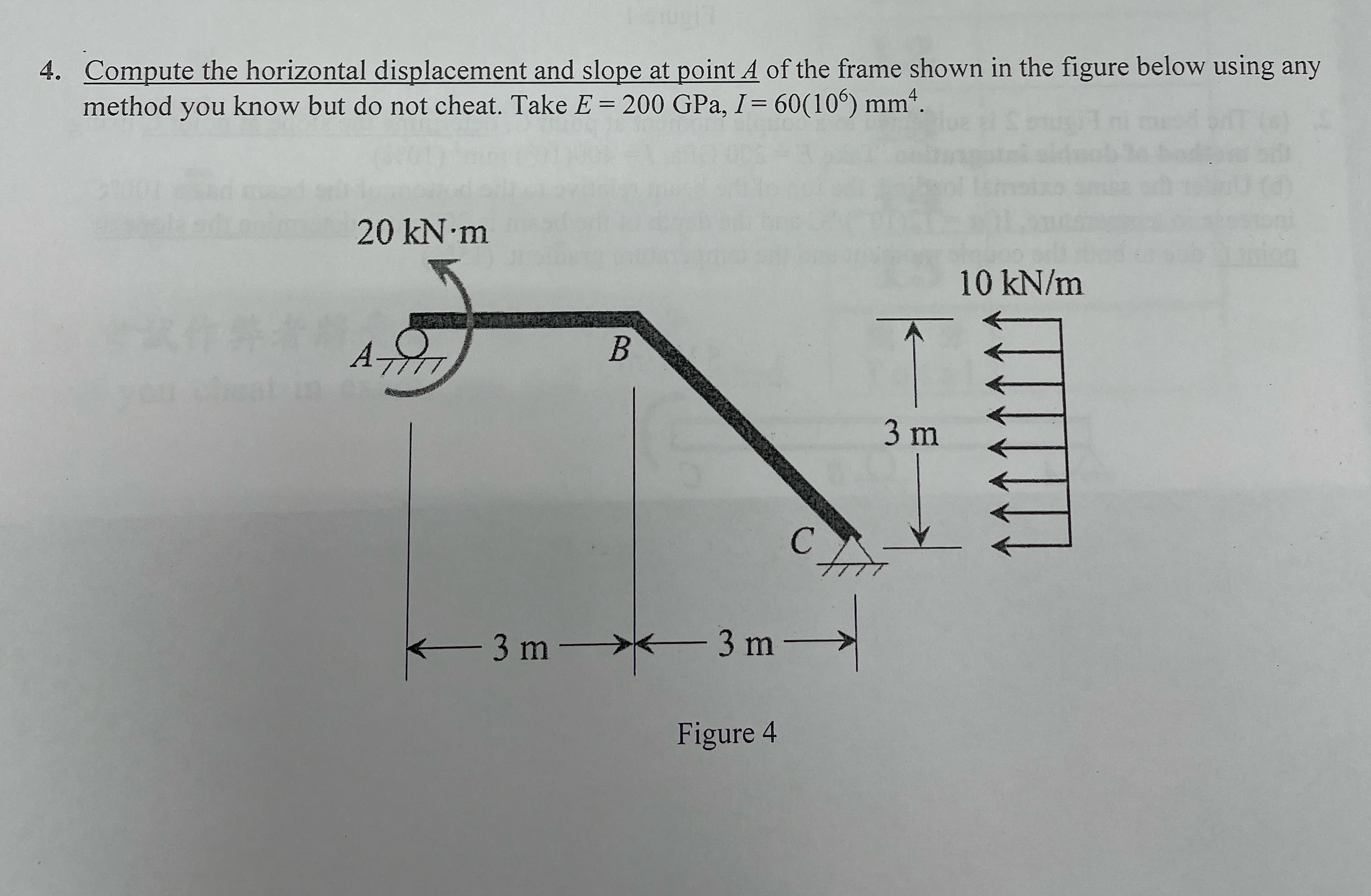 Compute the horizontal displacement and slope at