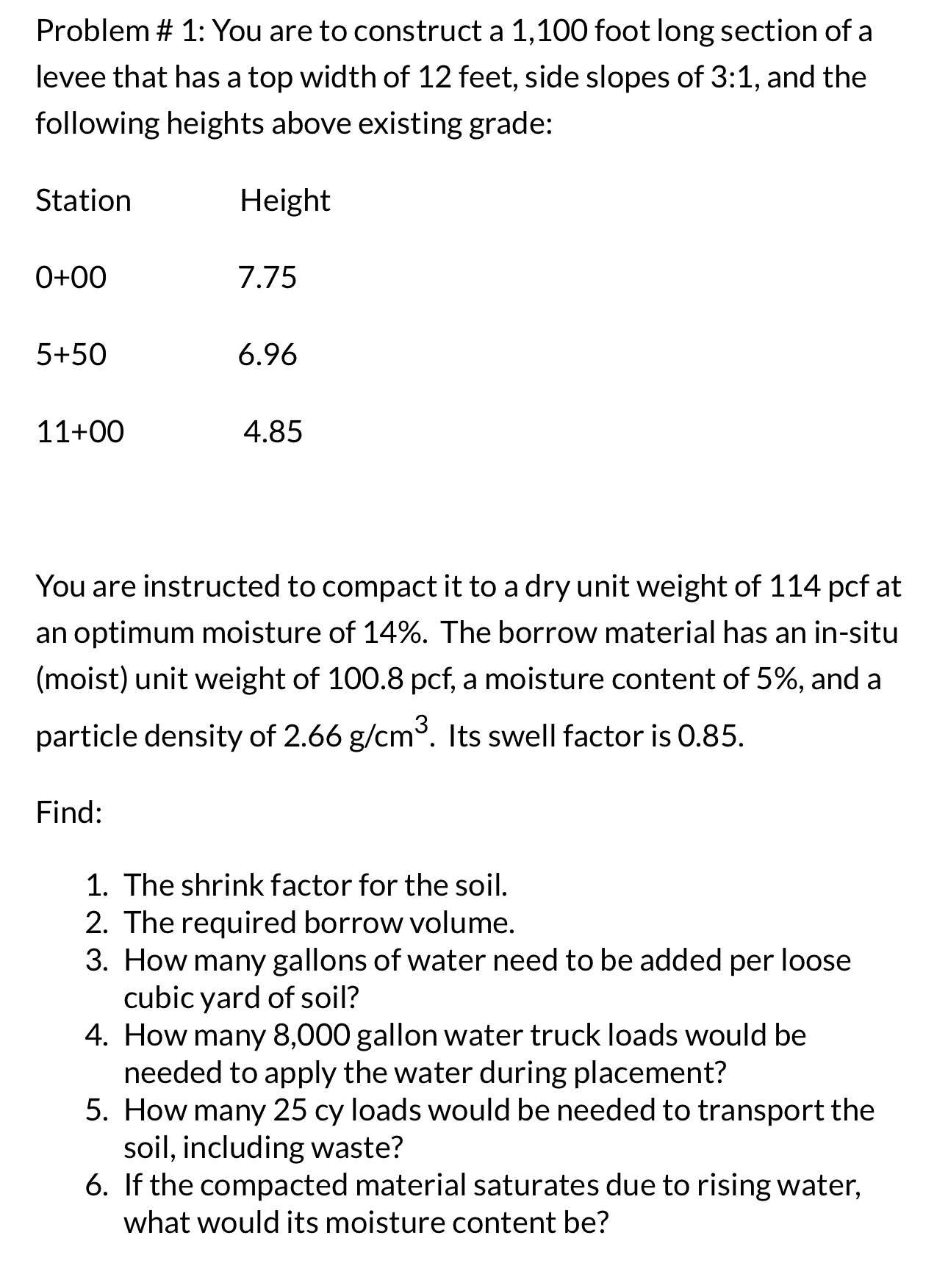Problem # 1 : You are to construct a 1 , 1 0 0