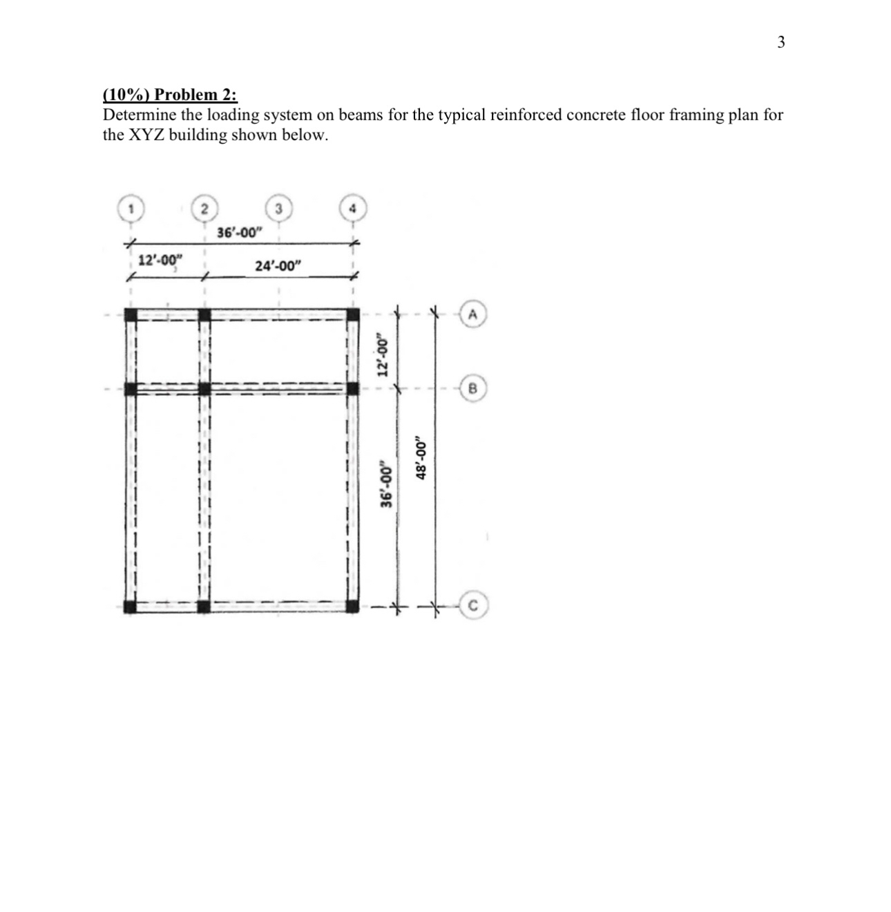 3 ( 1 0 % ) Problem 2 : Determine the loading