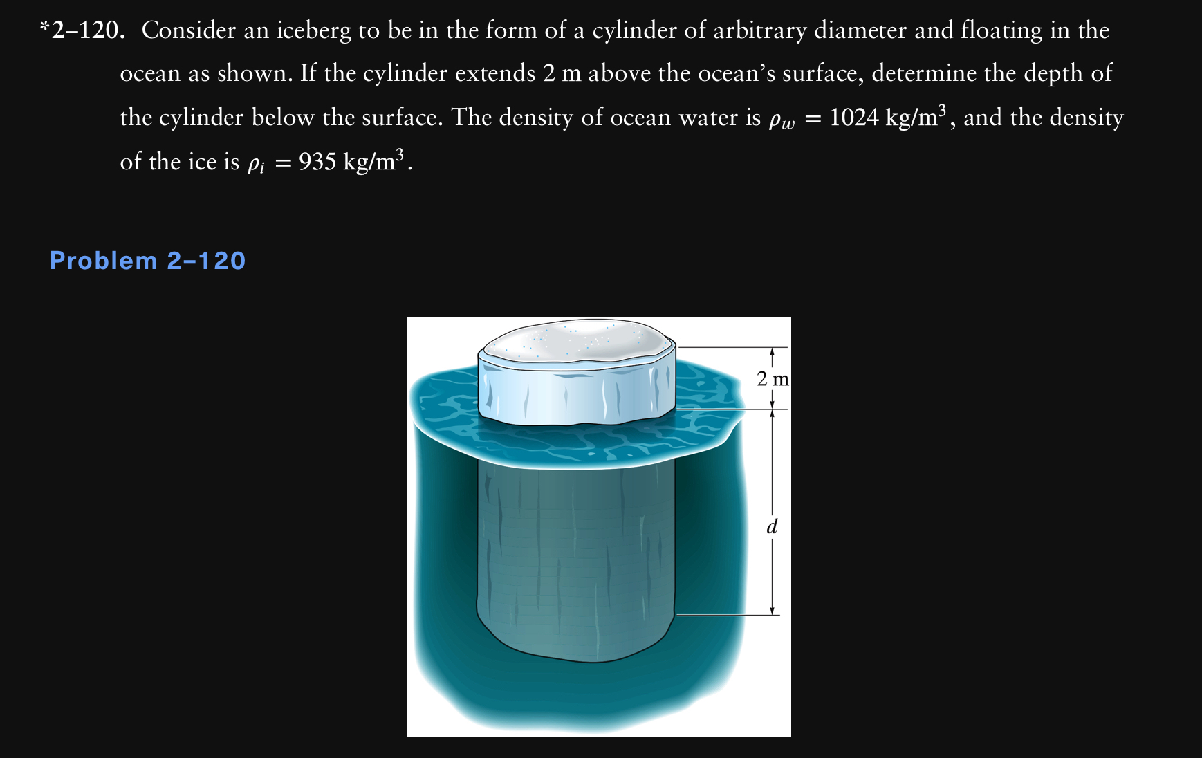 * * 2 - 1 2 0 . Consider an iceberg to be in the