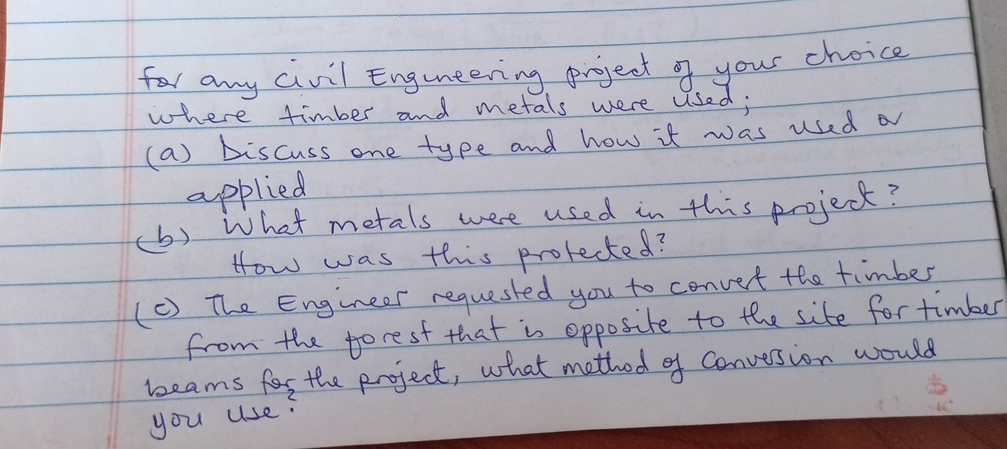 For any civil Enguneering project of your choice