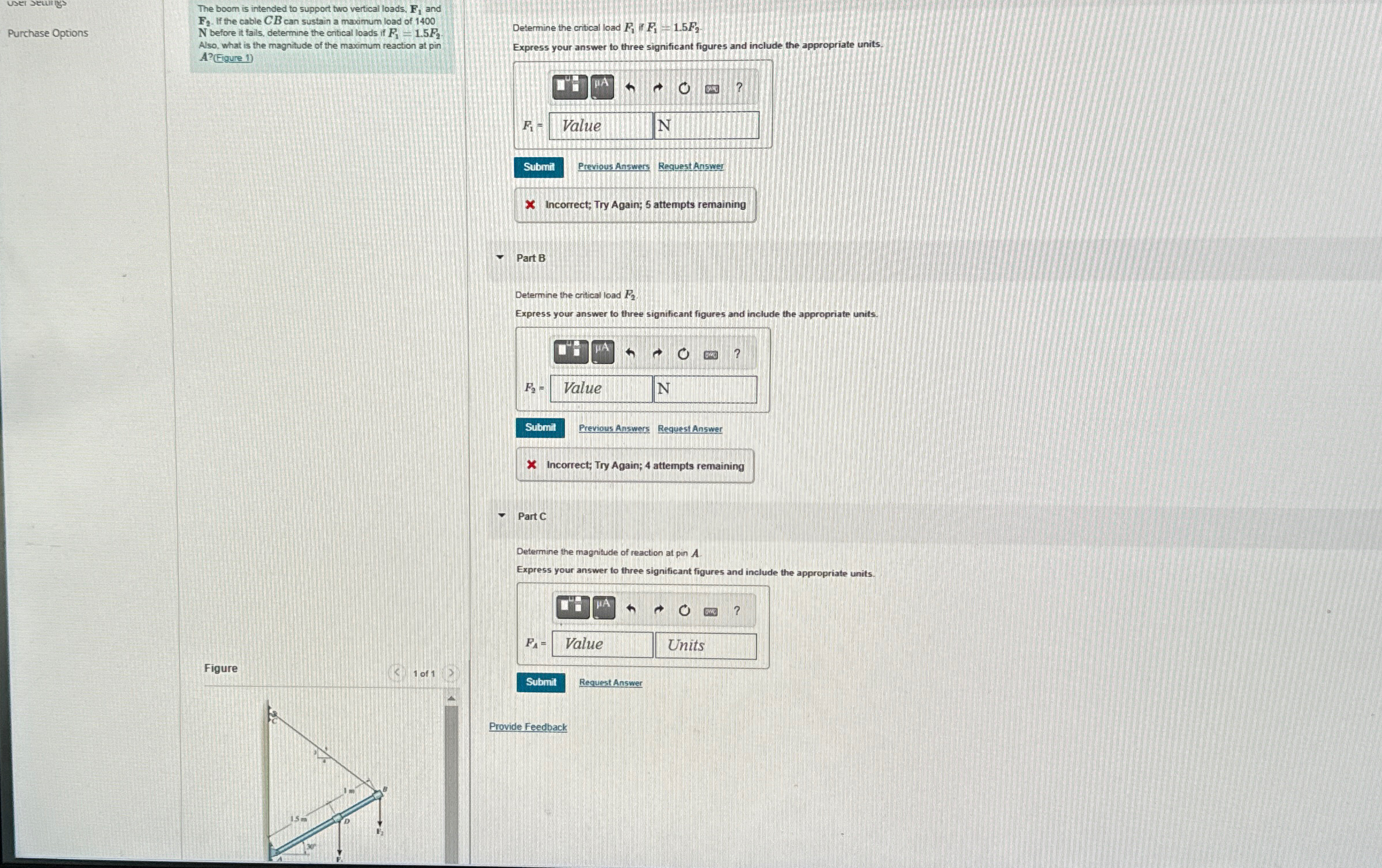 Purchase Options The boom is intended to support