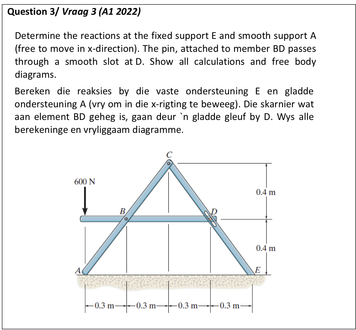 Question 3 / Vraag 3 ( A 1 2 0 2 2 ) Determine