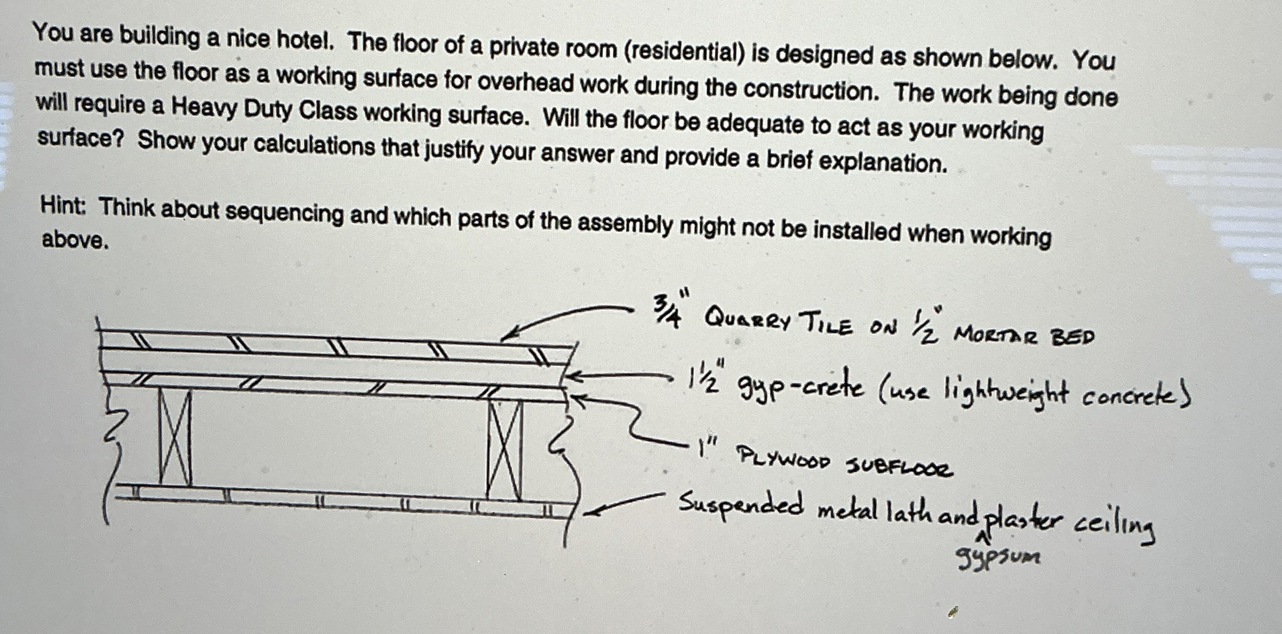 You are building a nice hotel. The floor of a