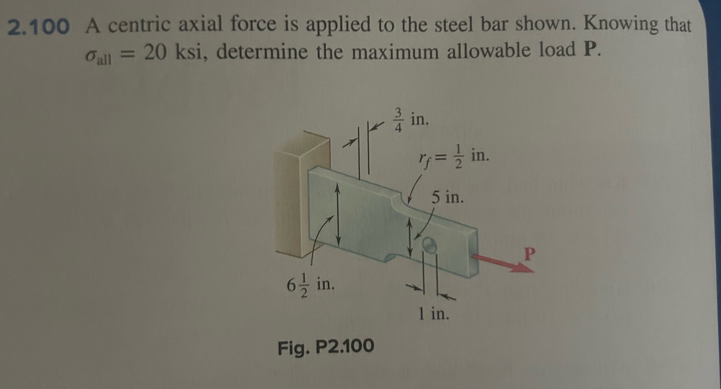 2 . 1 0 0 A centric axial force is applied to the