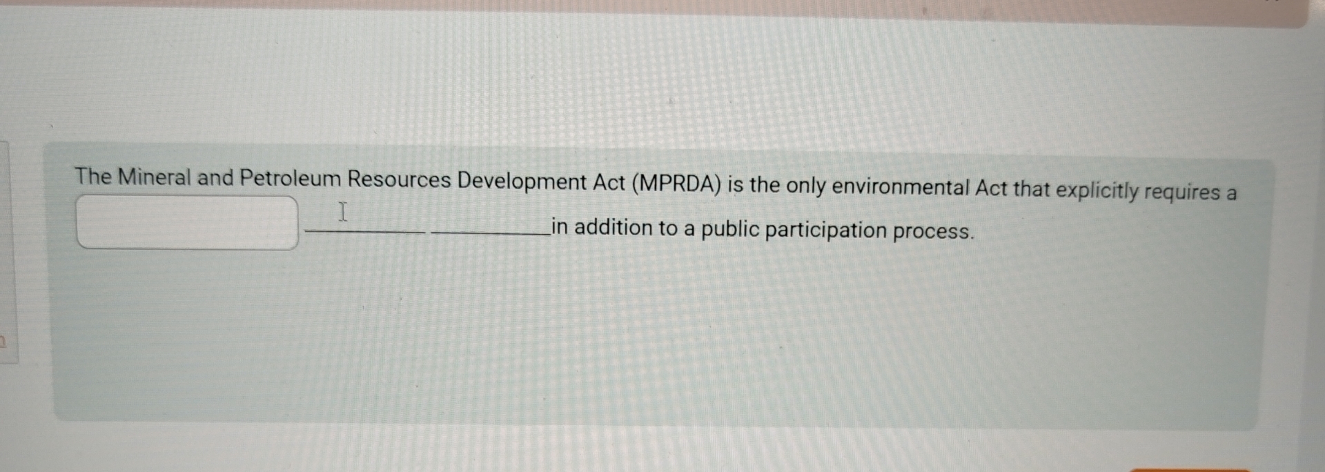 The Mineral and Petroleum Resources Development