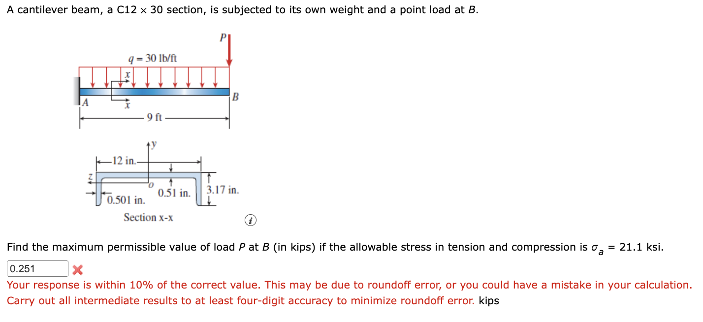 Find the maximum permissible value of load P at B