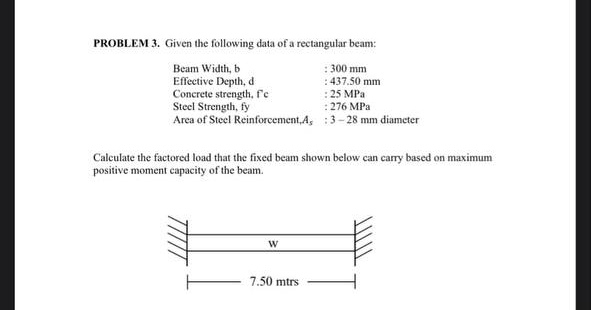 PROBLEM 3 . Given the following data of a