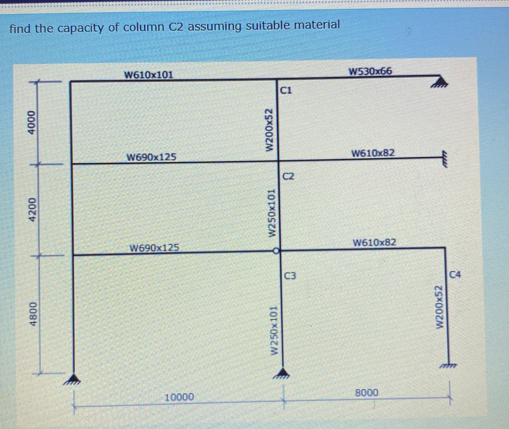 find the capacity of column C 2 assuming suitable